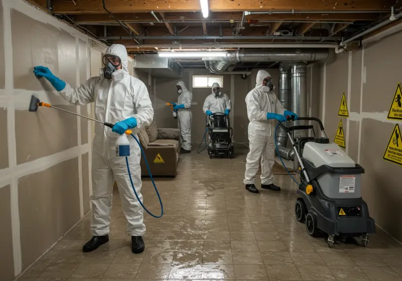 Basement Moisture Removal and Structural Drying process in Edneyville, NC